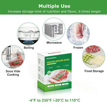 Vacuum sealer bags for boiling, sous vide cooking, freezing, and storage