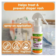 Diaper rash spray bottle with nozzle; spray-on application label