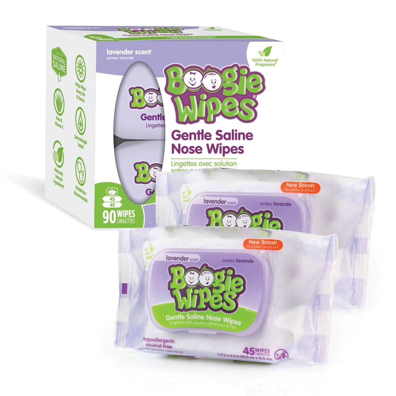Boogie Wipes Lavender 90 Ct