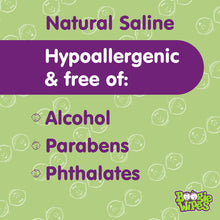 Boogie Wipes Natural Saline hypoallergenic label: free of alcohol, parabens, phthalates.