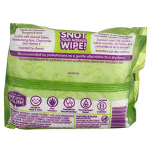 Boogie Wipes saline nose wipes back of green pouch with product details