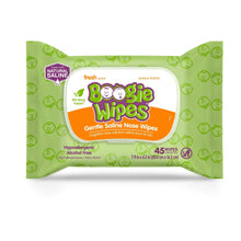 Boogie Wipes gentle saline nose wipes in green pouch with fresh scent