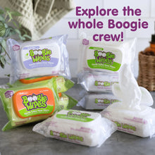 Boogie Wipes saline nose wipe packs and wipes on a table for the whole Boogie crew