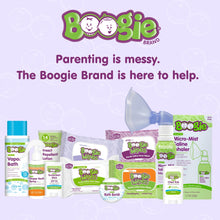Boogie Brand assortment featuring Boogie Wipes saline nose wipes pack and micro-mist products