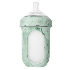 Boon NURSH Reusable Silicone Pouch Baby Bottle – Stage 2 Medium Flow – 8oz – Mint Tie Dye