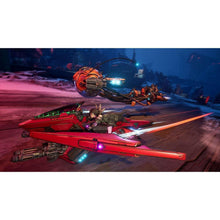 Xbox Series X game artwork: red sci-fi vehicles speeding with blue light trails