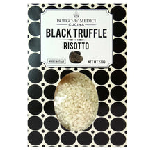 Black truffle risotto packet with rice, Borgo de Medici label, net wt 220 g
