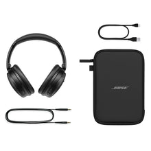 Bose QuietComfort SC noise-cancelling headphones set with cables and black carrying case