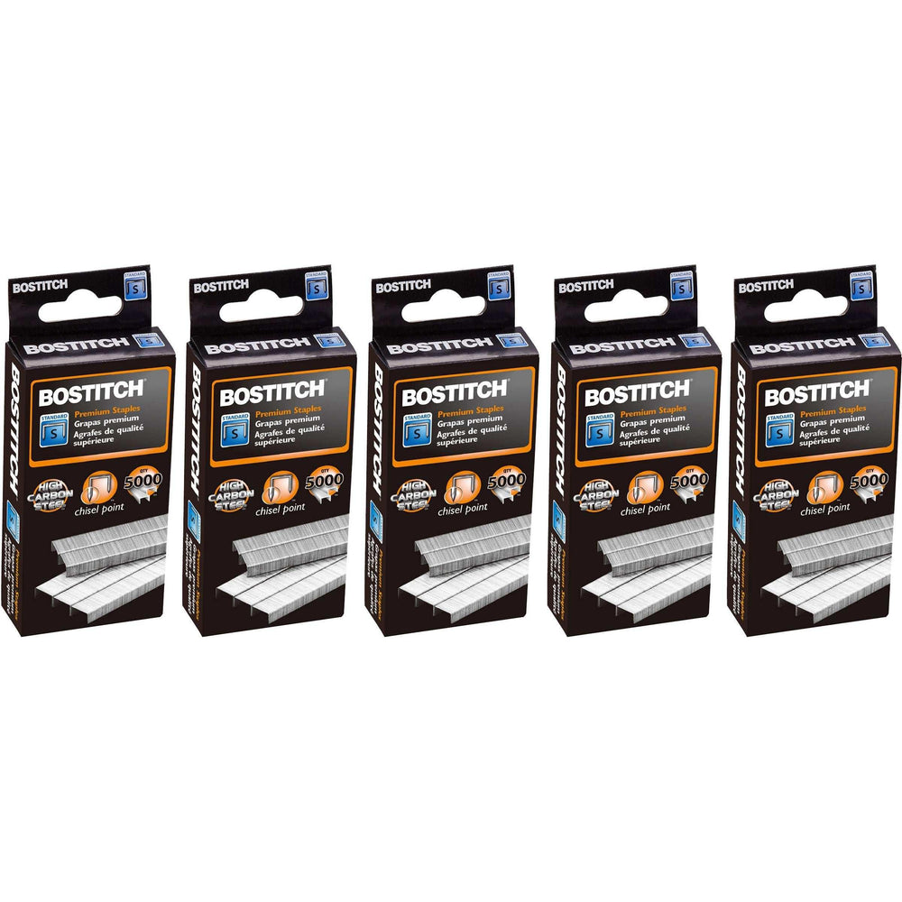 Bostitch 1/4" Premium Staples, Standard Chisel Point, 5,000 Staples, 5-count - USA MEGA SHOP