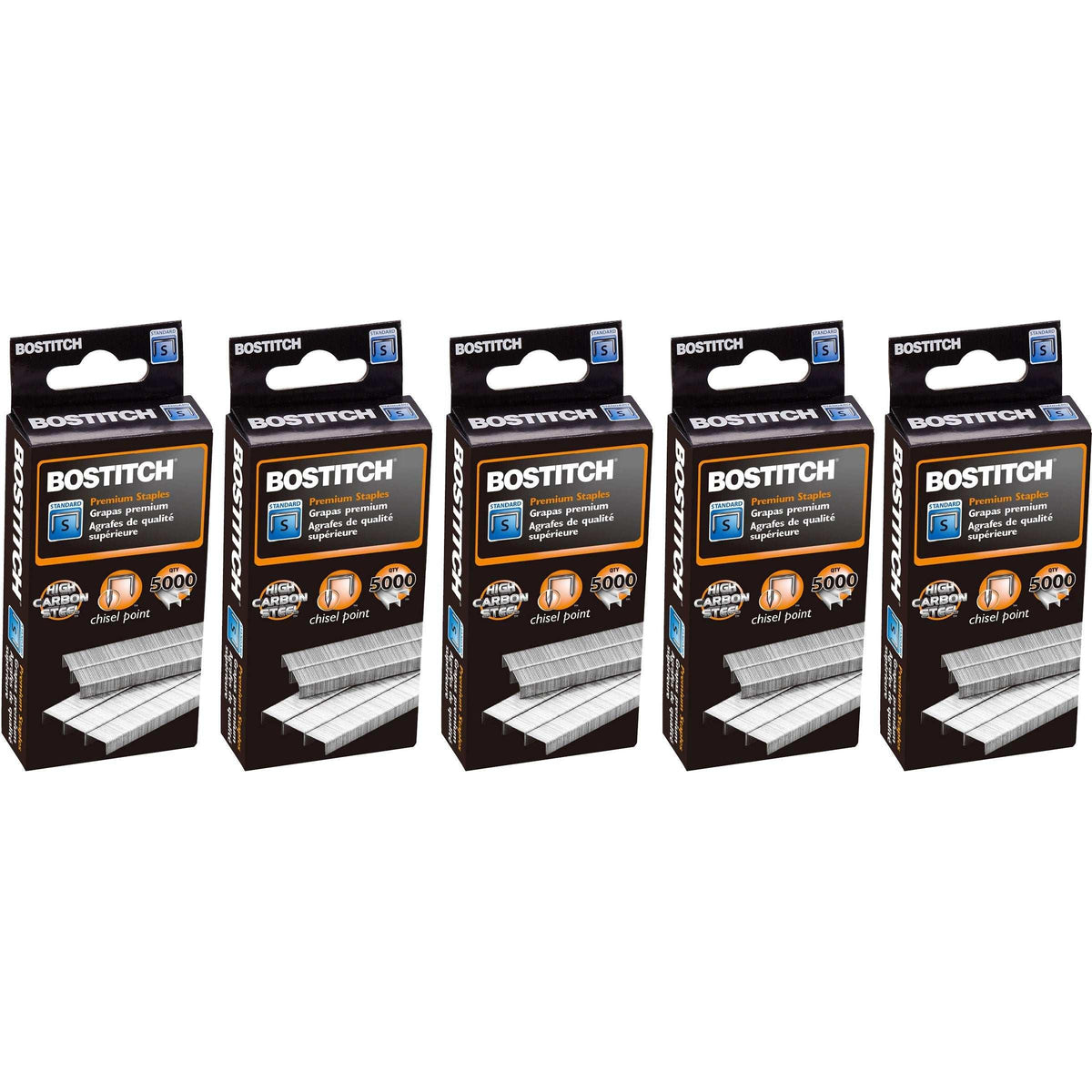 Bostitch 1/4" Premium Staples, Standard Chisel Point, 5,000 Staples, 5-count - USA MEGA SHOP