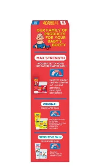 Boudreaux's Butt Paste Maximum Strength Diaper Rash Cream, Ointment for Baby, 4 oz Tube