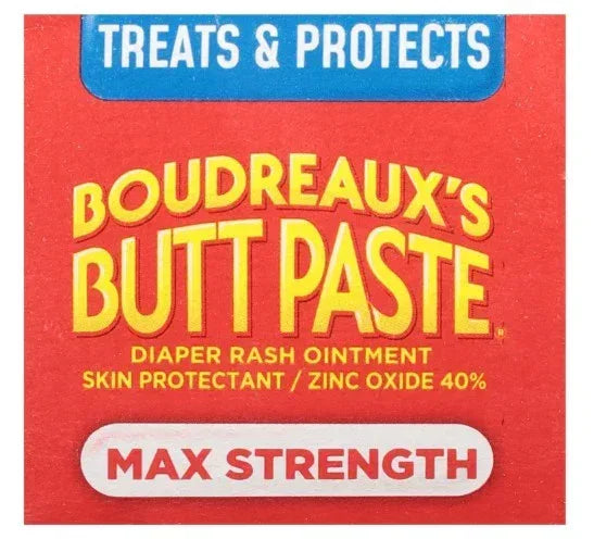 Boudreaux's Butt Paste Maximum Strength Diaper Rash Cream, Ointment for Baby, 4 oz Tube