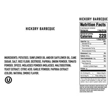 Hickory Barbecue potato chips nutrition facts panel