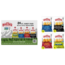 Kettle-style potato chips 24-count variety pack box with flavor bags