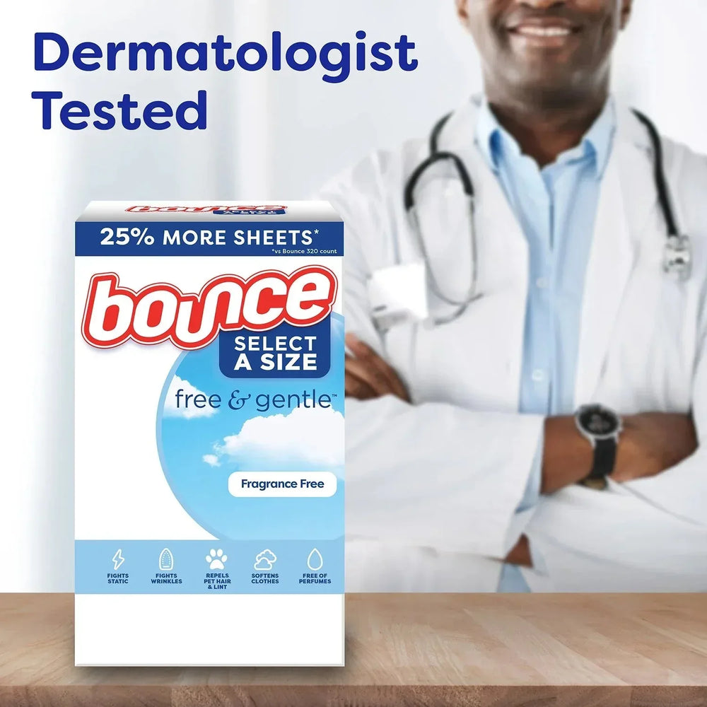Bounce Select a Size Free & Gentle Dryer Sheets, Unscented, 400 ct. - USA MEGA SHOP