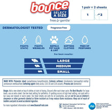 Bounce dryer sheet box, fragrance-free free & gentle, 400 count