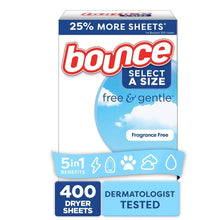 Bounce Select a Size dryer sheets box, fragrance-free, 400 dryer sheets
