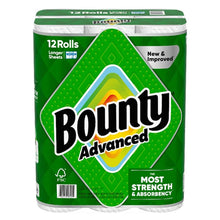 Bounty Advanced 2-ply paper towels pack, green label with Bounty logo