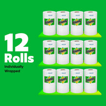 Set of 12 white paper towel rolls, individually wrapped, Select-A-Size 2-ply