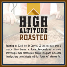 High altitude roasted label with roasting instructions