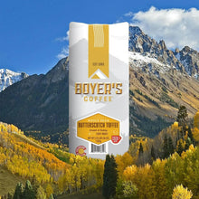 Coffee bag of light roast whole bean with butterscotch toffee flavor, 36 oz.
