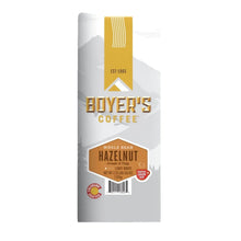 Hazelnut whole bean coffee bag, Boyer’s Coffee