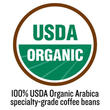 USDA Organic 100% Arabica coffee beans badge