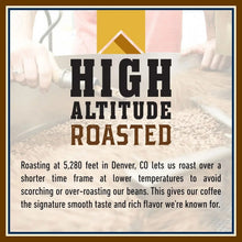 Coffee roasting info card with 'High Altitude Roasted' text
