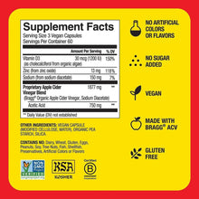 Supplement Facts label card with vitamin and ingredient information and badges
