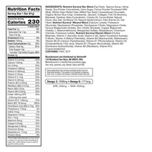 Nutrition Facts label for omega 3 bar, serving size 1 bar