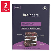 BrainCare omega 3 bar 8-count box, fig & dark chocolate