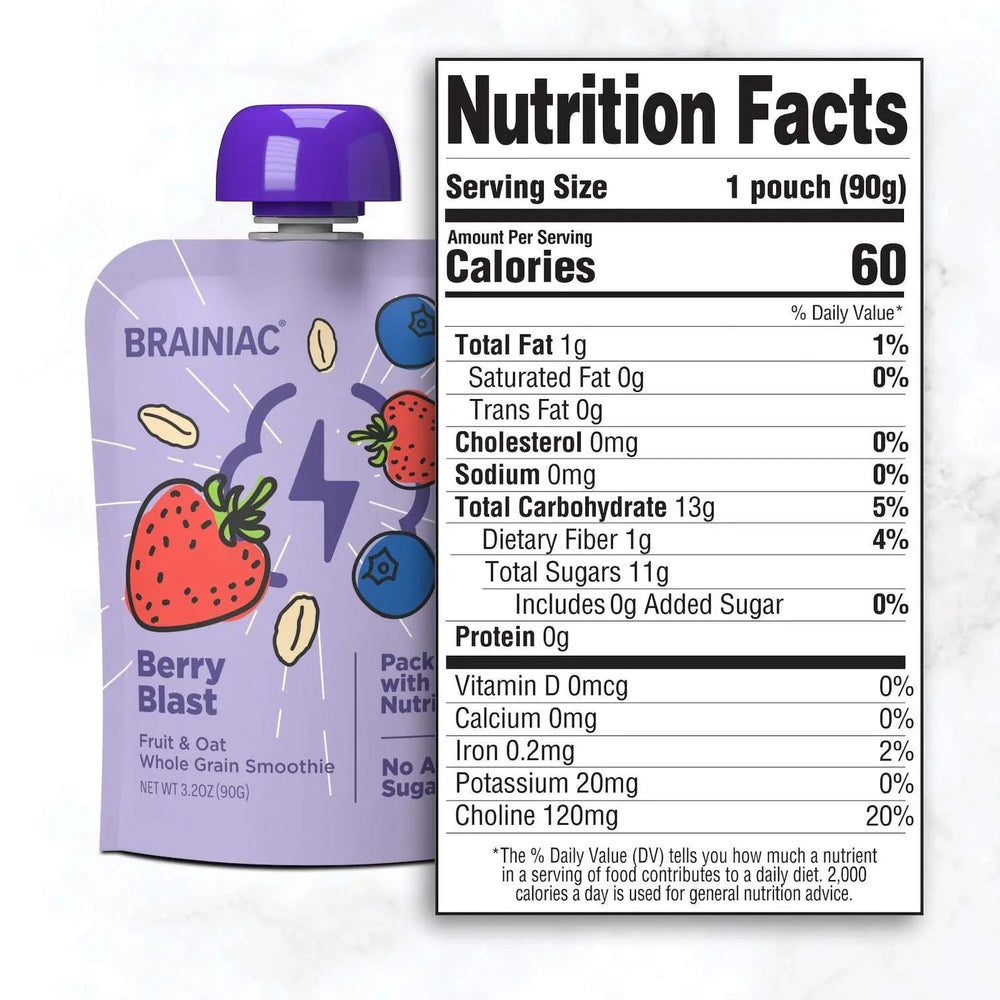 Brainiac Fruit and Oat Smoothie Pouches, 20 pk. - USA MEGA SHOP