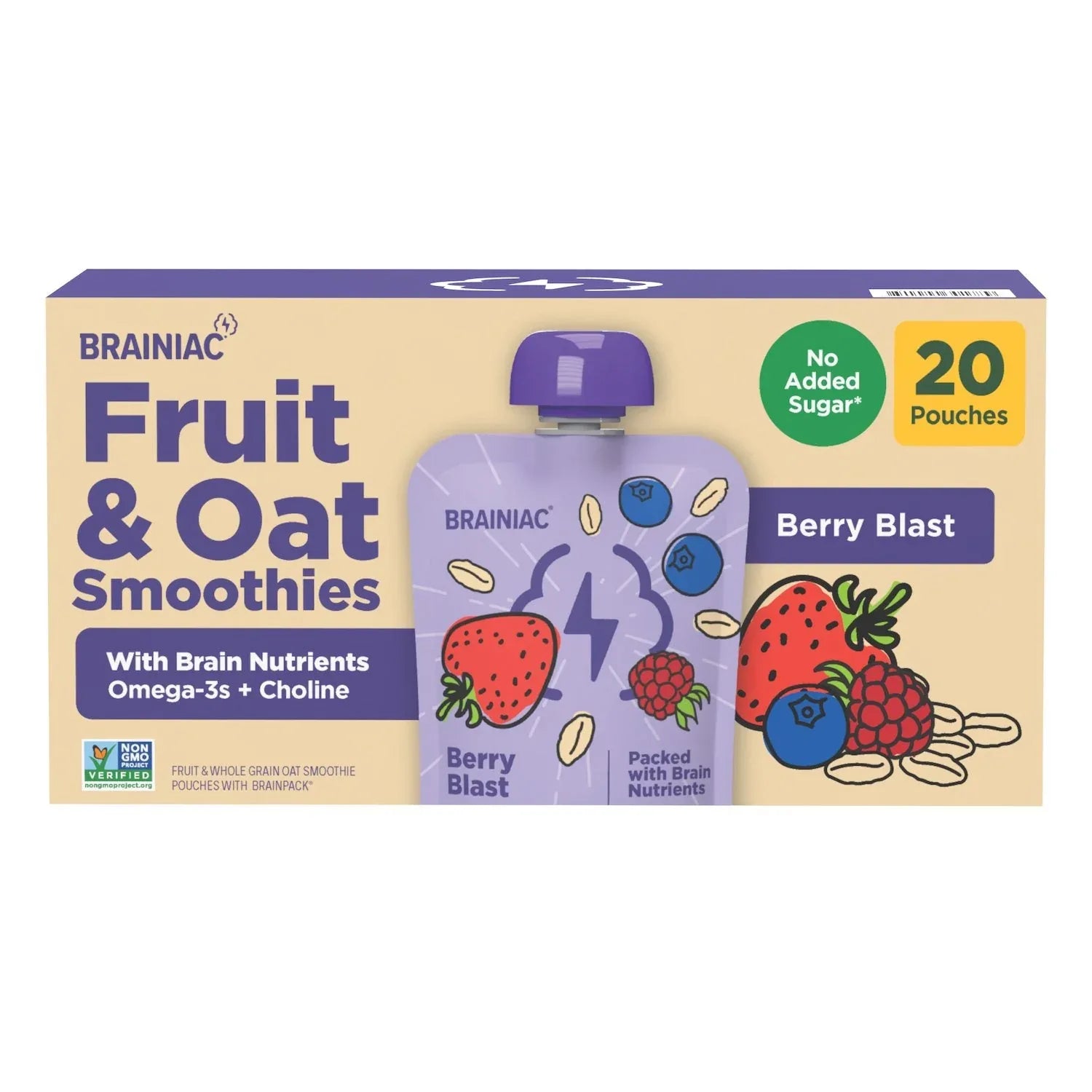 Brainiac Fruit and Oat Smoothie Pouches, 20 pk. - USA MEGA SHOP
