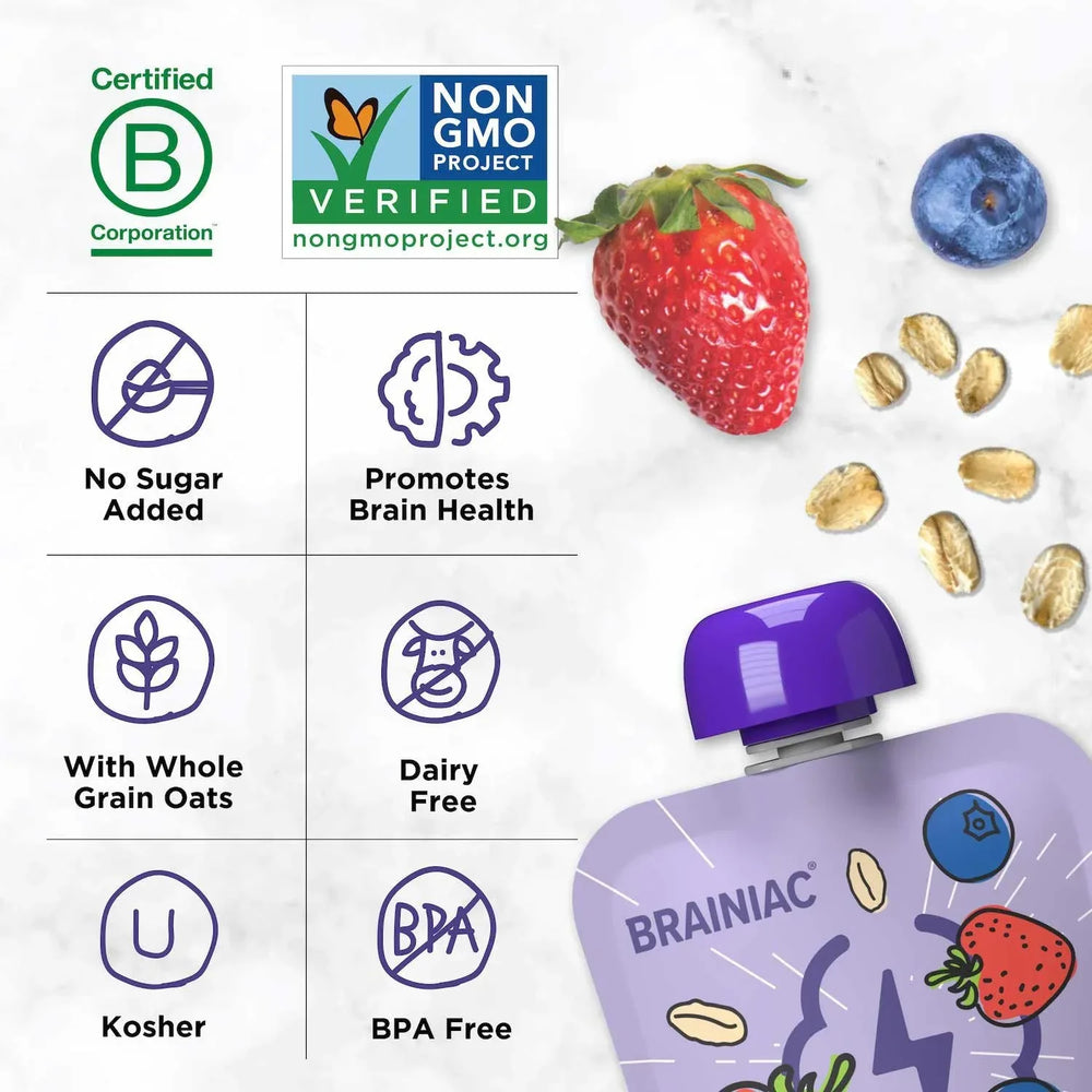 Brainiac Fruit and Oat Smoothie Pouches, 20 pk. - USA MEGA SHOP