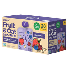 Fruit and oat smoothie pouch multipack box, Berry Blast flavor, 20 pouches