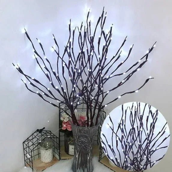 Pretty Comy 30" 20LED Lighted Branches Battery Operated Warm White Led Twigs Lighted Willow Branches Vase Fillers for Christmas Home Party Decoration Indoor Outdoor Use - USA MEGA SHOP