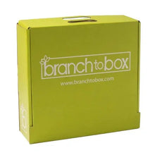 Green box with branchtobox logo and carry-handle cutout