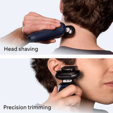 Electric shaver trimming and shaving around head and sideburn area