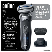 Braun Series 7 electric shaver with power button and protective cap
