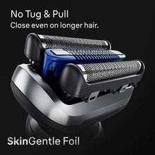 Braun Series 7 electric foil shaver with open precision trimmer, blue and black