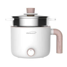 Brentwood electric ceramic hot pot cooker with stainless lid and wooden handle