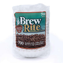 Brew Rite 700-count basket-style coffee filters package, 8–12 cups
