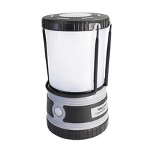 Black LED lantern with top carry handle and side power button