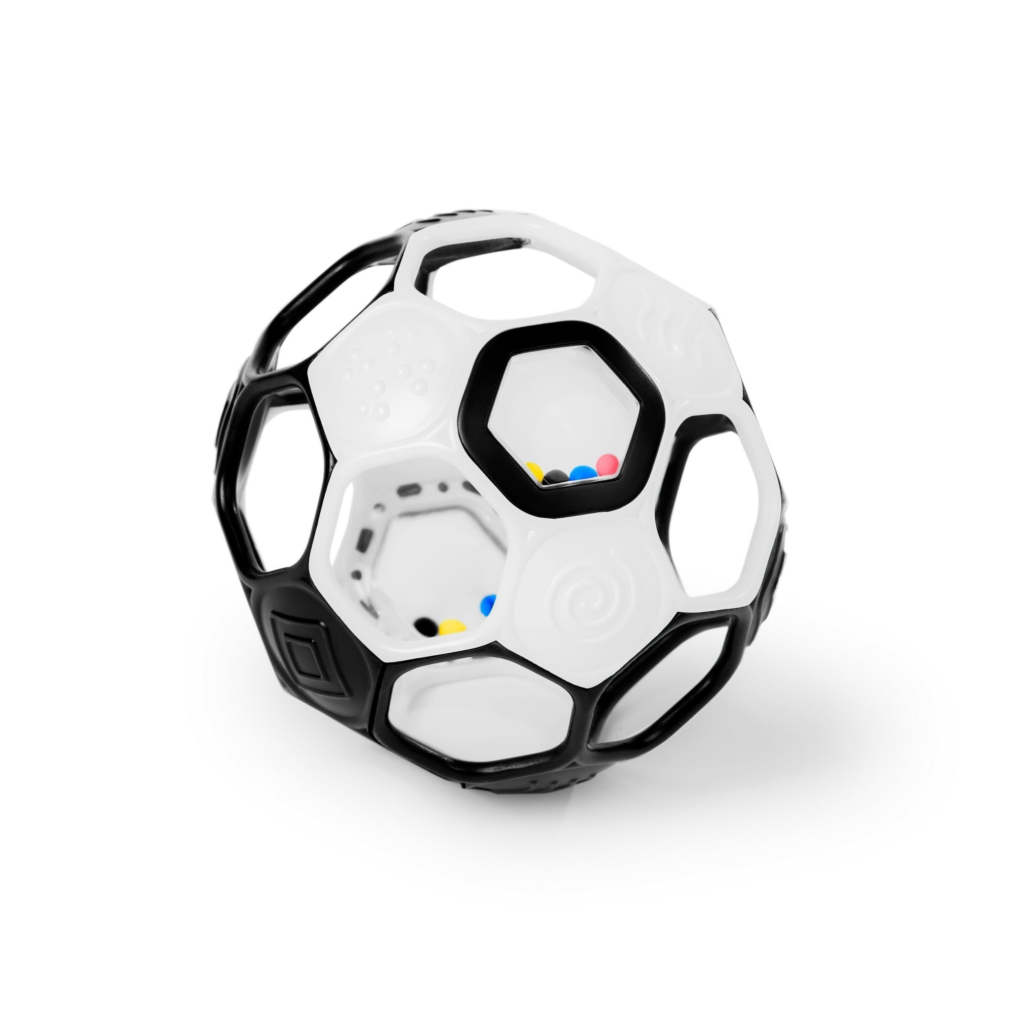 Bright Starts Grippin’ Goals Rattle Ball – Black & White