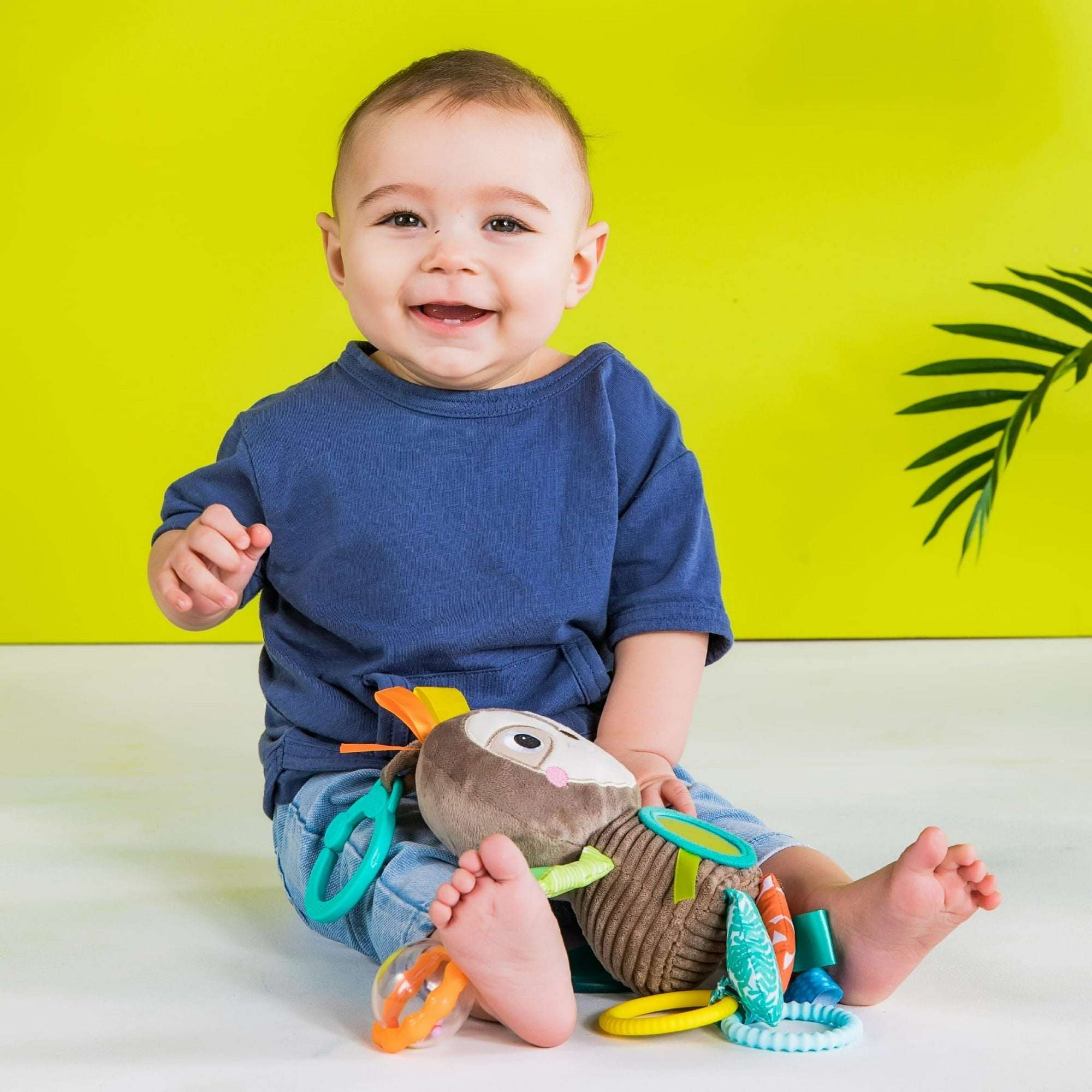 Bright Starts Playful Pals Take-Along Activity Toy - Sloth, Ages Newborn +