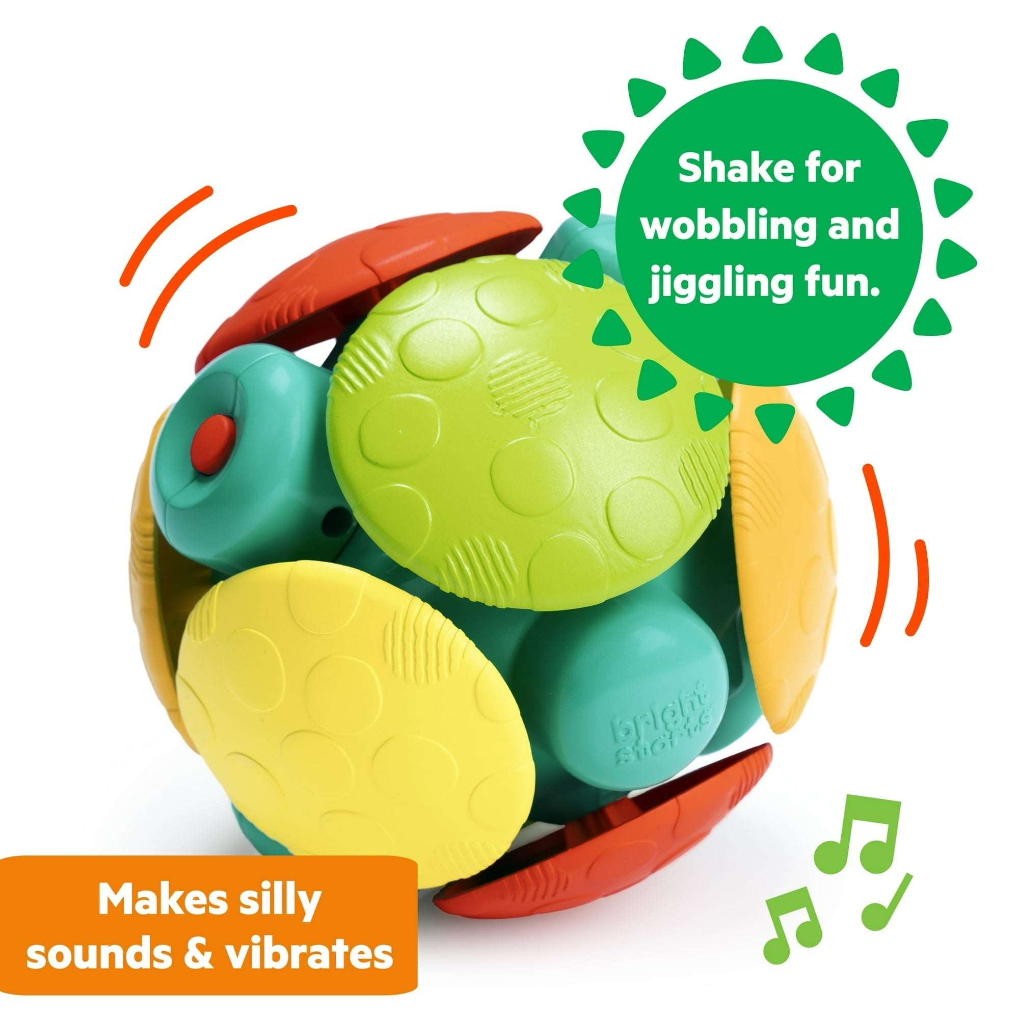 Bright Starts Wobble Bobble Crawl & Chase Baby Activity Ball Toy, Unisex, Ages 3 Months +