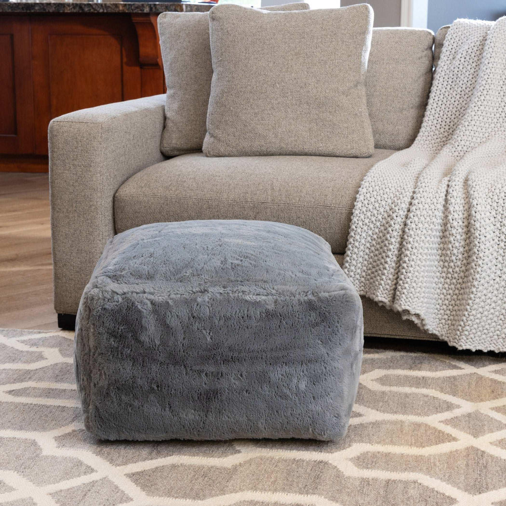 Bristol Faux Fur Pouf - USA MEGA SHOP
