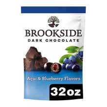 Brookside dark chocolate acai pouch, 32 oz, acai and blueberry flavor design
