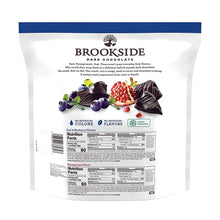 Dark chocolate variety pack pouch back with nutrition facts and ingredient panel