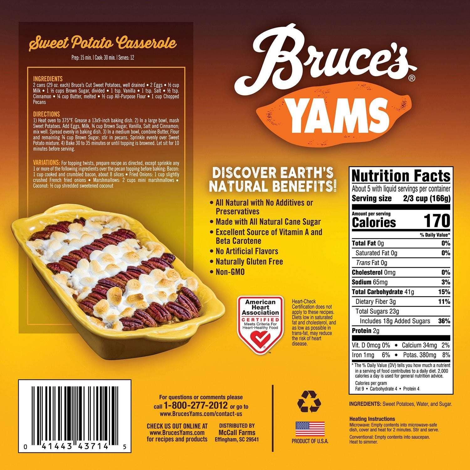 Bruce's Cut Yams, 29 oz., 4 pk. - USA MEGA SHOP